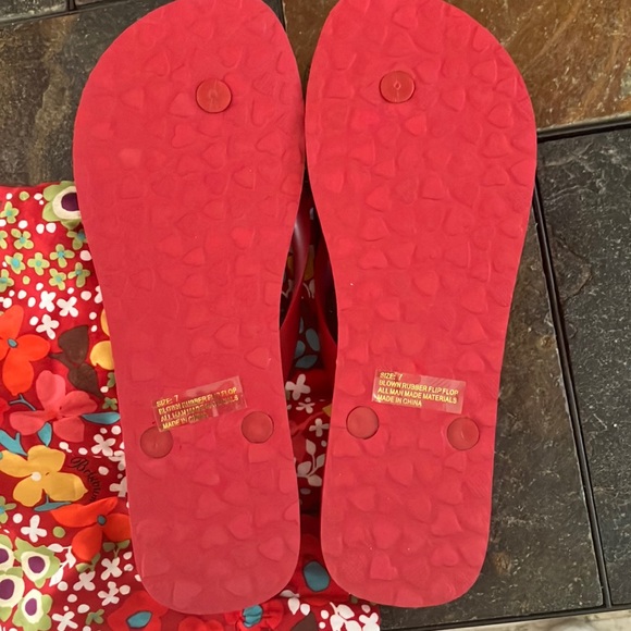 Brighton‎ Colorful Floral Flip Flops with travel bag size 7 NWT - Picture 4 of 5